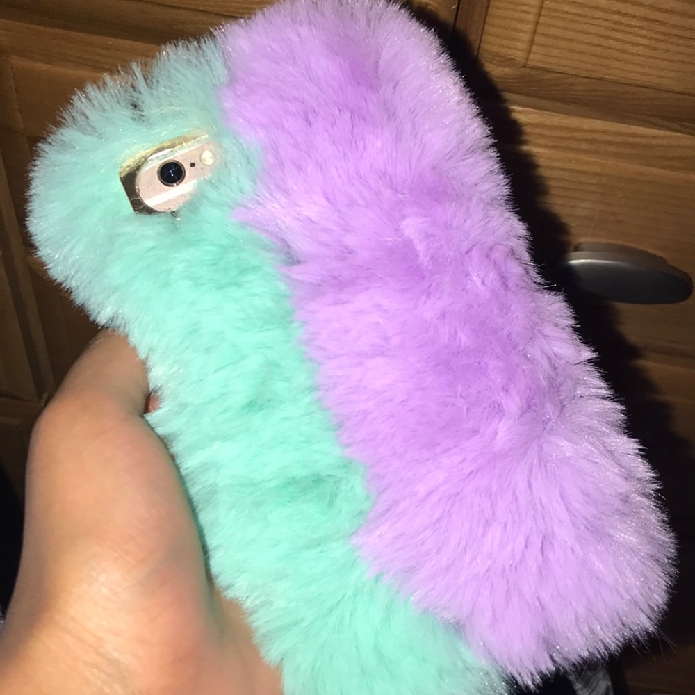 IPhone Faux Fur ColorBlock Case